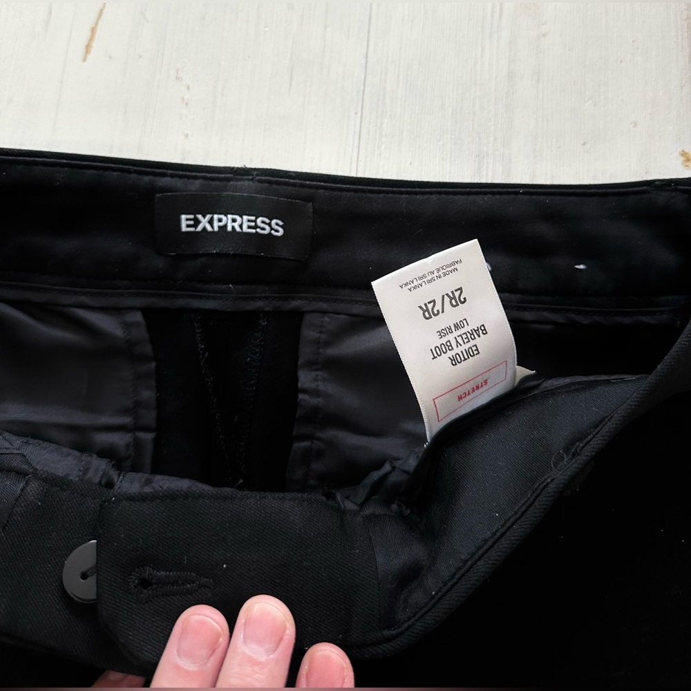 Express Black Dress Pants editor pants size 2 work stretch - Picture 2 of 5